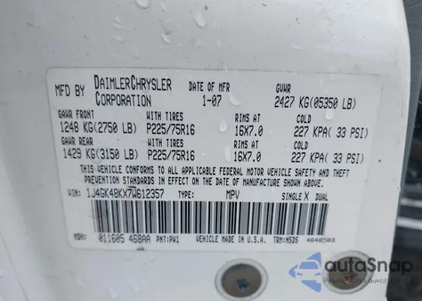 2007 Jeep Liberty Sport z USA, uszkodzony, nr VIN 1J4GK48KX7W612357